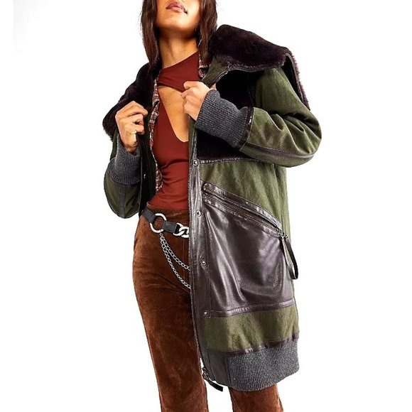 Nicholas K for Free People Jackets & Blazers - Nicholas K Malek Puffer Jacket in Olive Tobacco Size XL